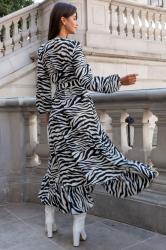 LaBalancia Sukienka "ANNA" długa - Zebra (5907378504565)